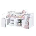 Ver imagem 4 de Cama Infanto Juvenil com Escrivaninha e Balcão Branco e Rosa Completa Móveis