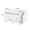 Ver imagem 5 de Cama Infanto Juvenil com Escrivaninha e Balcão Branco e Rosa Completa Móveis