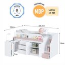 Ver imagem 6 de Cama Infantil Alta com Escrivaninha e Comôda Multifuncional 230cm Infanto Completa Móveis