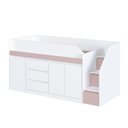 Ver imagem 3 de Cama Infanto Juvenil com Escrivaninha e Balcão Branco e Rosa Completa Móveis
