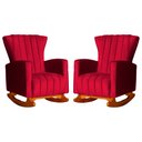 Ver imagem 1 de Kit 2 Poltrona Melinda Balanço Veludo Vermelho - Fm