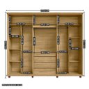 Ver imagem 4 de Guarda-Roupa Casal 3 Portas de Correr 1 Porta com Vidro Reflecta com LED 5 Gavetas Portugal Cinza/Cinamomo/Grafite