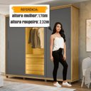Ver imagem 5 de Guarda-Roupa Casal 3 Portas de Correr 1 Porta com Vidro Reflecta com LED 5 Gavetas Portugal Cinza/Cinamomo/Grafite