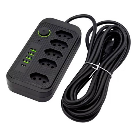 Filtro de Linha Multiuso B-max 5 Tomadas 5 Usb e Proteção