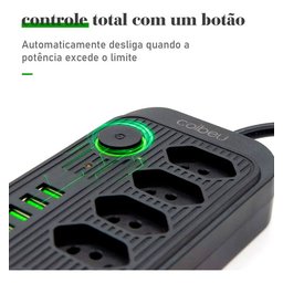 Filtro de Linha Multiuso B-max 5 Tomadas 5 Usb e Proteção - 5