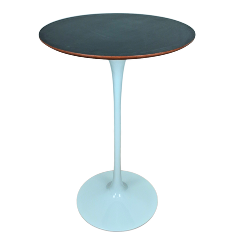 Mesa Saarinen Bistrô Fórmica Preta 70cm - Base Branca