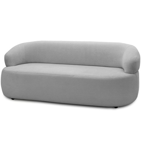 Sofá 2 Lugares Orgânico Sala de Estar Living 140cm Carmen F04 Bouclê Cinza - Lyam Decor