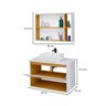 Conjunto para Banheiro Gabinete Suspenso com Cuba e Espelheira Florence Offwhite com Nature - Rede M - 3