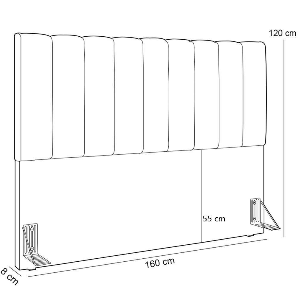 Cabeceira Cama Box Casal Queen 160 Cm Facto Verde Musgo - 3