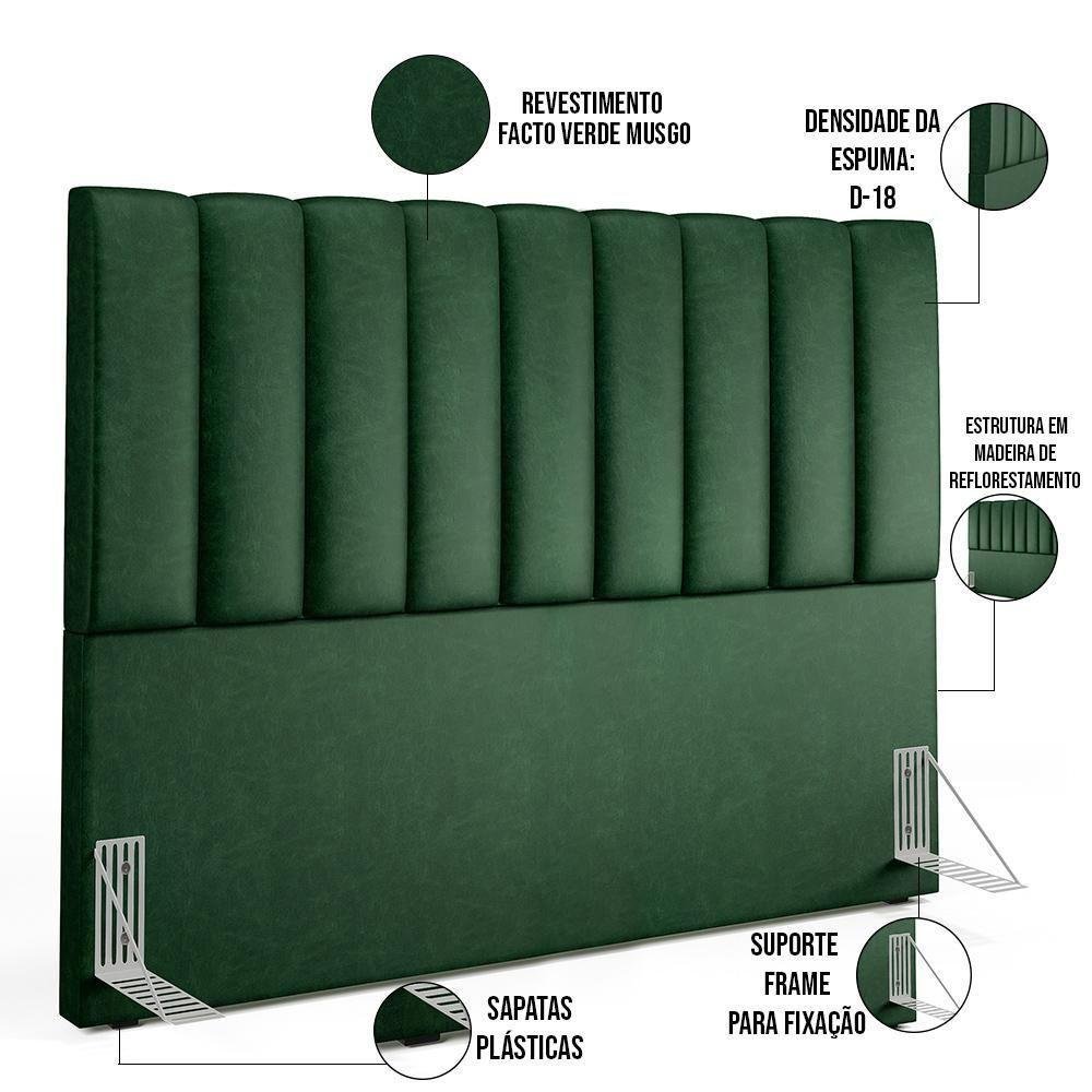 Cabeceira Cama Box Casal Queen 160 Cm Facto Verde Musgo - 4