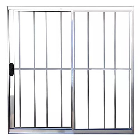 Janela de Alumínio Brilhante Vitro de Correr 2 Folhas com Grade Cmc Linha Modular - 100 L X 120 a