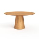 Ver imagem 1 de Mesa de Jantar Redonda 160cm Scandi 8 Lugares Lamina Natural de Madeira Mel