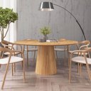 Ver imagem 2 de Mesa de Jantar Redonda 160cm Scandi 8 Lugares Lamina Natural de Madeira Mel
