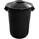 Ver imagem 1 de Cesto Plástico 66cm com Tampa Preto de 100 Litros 00363-e100 - Cr100p - Jsn