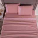 Ver imagem 2 de Jogo de Lençol Queen Madri 400 Fios Micropercal Rose Friso Floral Toque Macio 4 Peças