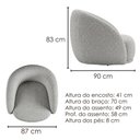 Ver imagem 3 de Poltrona Decorativa Organica Joy Base Giratoria Boucle Tce 1018 Moll