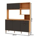 Ver imagem 4 de Cozinha Compacta Bella 5 Portas 1 Gavetas Freijó/grafite Belga - Genialflex