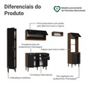 Ver imagem 4 de Cozinha Compacta Lille 8 Portas 2 Gavetas MDP 265cm Rustic-Preto Madesa