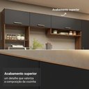Ver imagem 2 de Cozinha Compacta Lille 8 Portas 2 Gavetas MDP 265cm Rustic-Preto Madesa