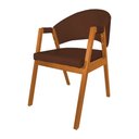 Ver imagem 2 de Kit 6 Cadeiras Helen Madeira Maciça Cerejeira Premium Assento Facto Estilo Moderno - Marrom