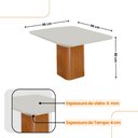 Ver imagem 4 de Mesa de Jantar Eloise 90cm Tampo Mdf Vidro Canto Copo com 4 Cadeiras Eloise Moderna Mobília