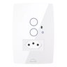 Interruptor Wifi Touch 2 Botões + Tomada 20a Inteligente Branco Dometek Diamond 4x2 - 1