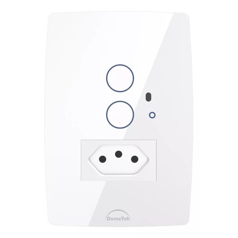 Interruptor Wifi Touch 2 Botões + Tomada 20a Inteligente Branco Dometek Diamond 4x2
