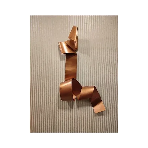 Decoração Escultura de Parede Abstrata em Aço cor Bronze Exclusiva no Brasil para Sala, Quarto, Escr