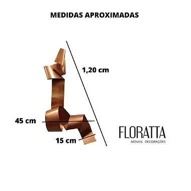 Decoração Escultura de Parede Abstrata em Aço cor Bronze Exclusiva no Brasil para Sala, Quarto, Escr - 3