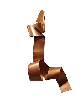 Decoração Escultura de Parede Abstrata em Aço cor Bronze Exclusiva no Brasil para Sala, Quarto, Escr - 2