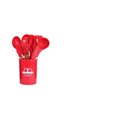 Ver imagem 1 de Kit Utensílios Cozinha Silicone Colher Copo Suporte 12 Peças - KIT GIRL