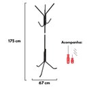 Ver imagem 6 de Cabideiro de Chão Pintura Eletrostática Preto Brilhante Grande – 67x175 Cm