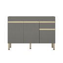 Ver imagem 1 de Balcão de Cozinha para Pia 120 Cm Silver 3 Portas 1 Gaveta Gris - Pnr Móveis