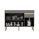 Ver imagem 2 de Balcão de Cozinha para Pia 120 Cm Silver 3 Portas 1 Gaveta Gris - Pnr Móveis