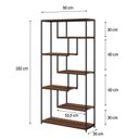 Ver imagem 3 de Kit 2 Estantes para Livros 6 Prateleiras 182x180cm Marrom e Preto Yescasa