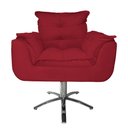 Ver imagem 1 de Poltrona Decorativa Opalla Pés Giratório Metal Suede Vermelho - DS Estofados