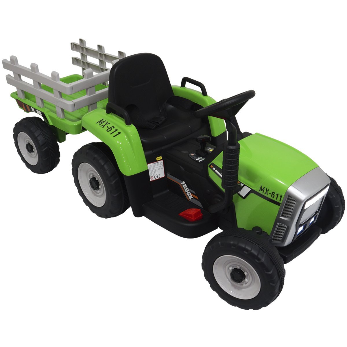 Carrinho Infantil Passeio Trator Elétrico Massey Ferguson 6V - Com Caçamba  - Biemme - Vermelho