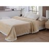 Colcha Casal Chenille Canelada Isadora Bege Jolitex - 1