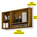 Ver imagem 3 de Armário Aéreo Athenas 2 Portas em Mdf e 1 Porta Vidro Reflecta Mobilihouse