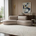 Ver imagem 1 de Sofá Orgânico Módulo Curvo Savana Corino Modena Bege - Montanari's Decor