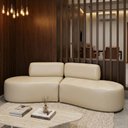 Ver imagem 1 de Sofá Orgânico Módulo Curvo Savana Corino Modena Bege - Montanaris Decor