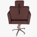 Ver imagem 2 de Cadeira de Salão de Beleza Cabeleireiro e Barbearia Hidráulica Evidence - Marrom Escuro