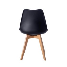 Kit 04 Cadeiras Leda Eames Jantar Cozinha com Assento Estofado Preto - 5