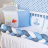 Kit Protetor Berço Padrão Americano Fundo Do Mar Azul 6 Pçs - 1