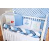 Kit Protetor Berço Padrão Americano Fundo Do Mar Azul 6 Pçs - 4