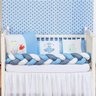 Kit Protetor Berço Padrão Americano Fundo Do Mar Azul 6 Pçs - 2