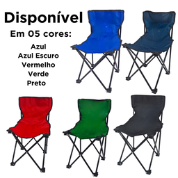 Cadeira para Camping Dobravel Brisa Portatil até 80 Kg Azule Lu0104_aze - 8