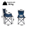 Cadeira para Camping Dobravel Brisa Portatil até 80 Kg Azule Lu0104_aze - 7