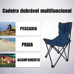 Cadeira para Camping Dobravel Brisa Portatil até 80 Kg Azule Lu0104_aze - 2