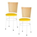 Ver imagem 1 de 2 Cadeiras para Mesa Branca Hawai Palha Cor:amarelo